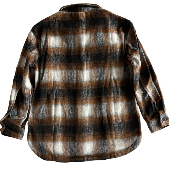 NWT Member's Mark Brown Plaid Ladies Shacket - Picture 7 of 11